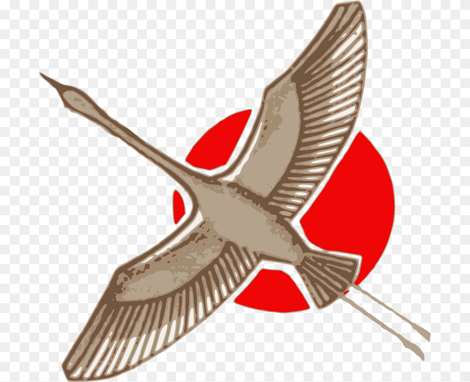 Japanese Crane Crane Bird Japanese Art, Animal, Flying, Fish, Sea Life Png Image