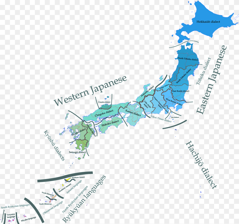 Japanese Dialects En Population Map Of Japan, Nature, Chart, Plot, Land Free Png