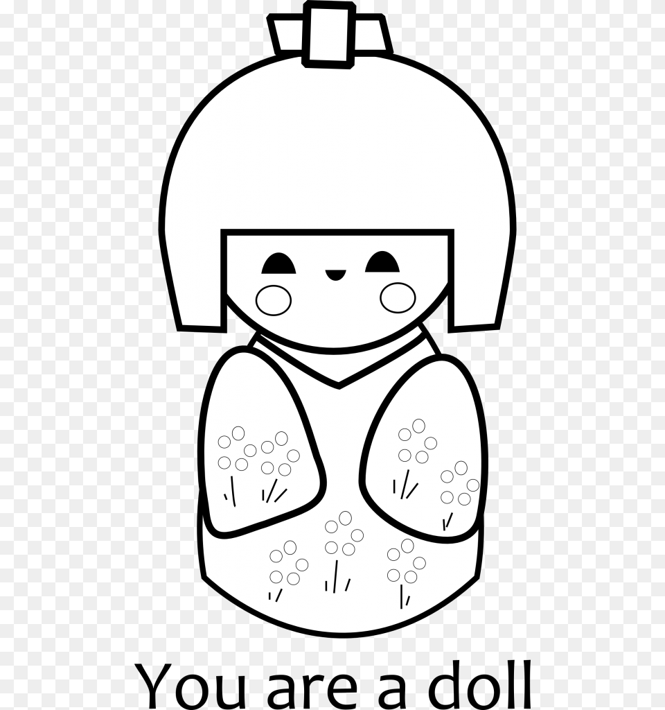 Japanese Doll Coloring Pages, Face, Head, Person, Bag Free Transparent Png
