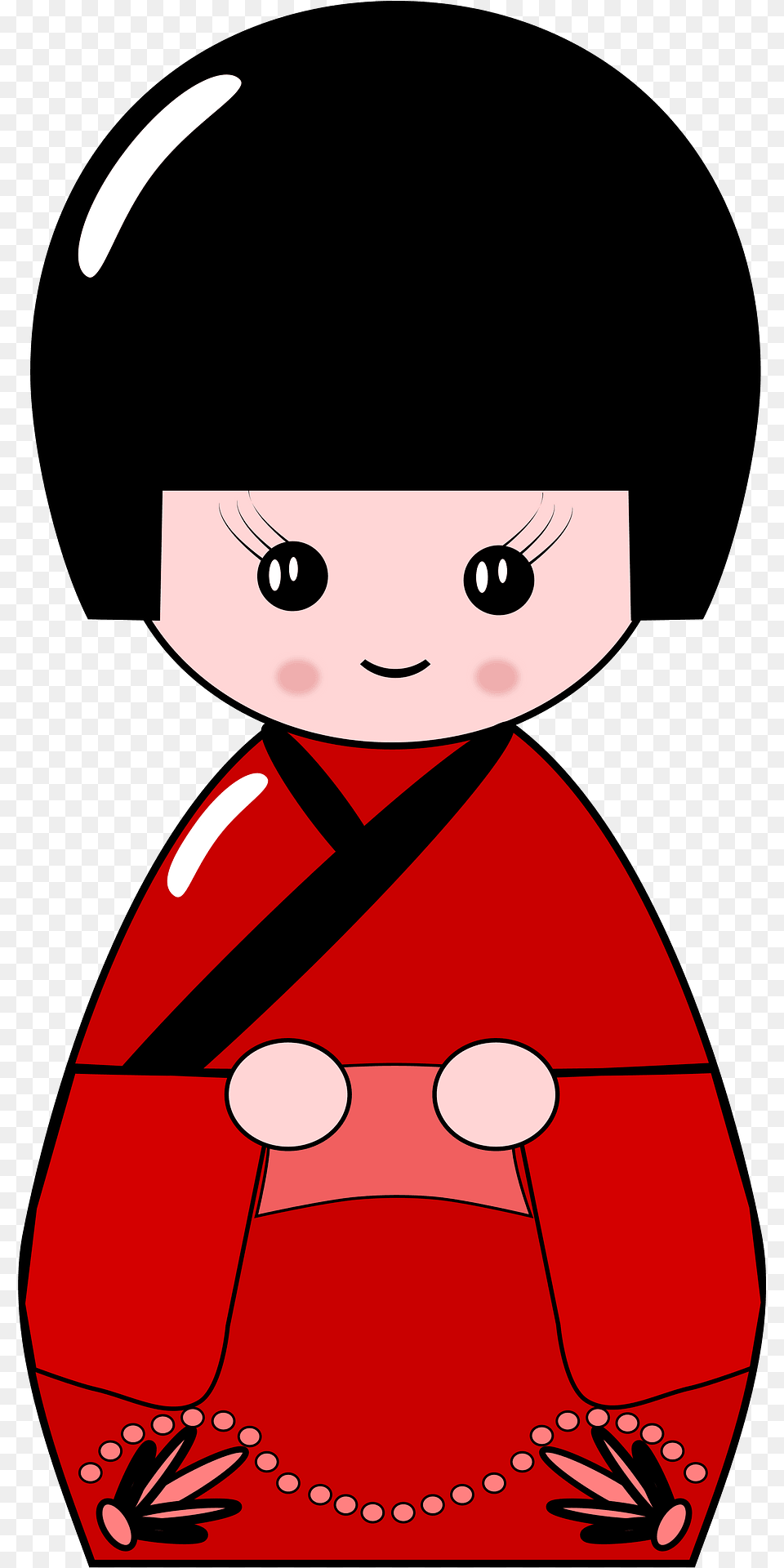 Japanese Doll In A Red Dress Clipart, Robe, Gown, Formal Wear, Fashion Png