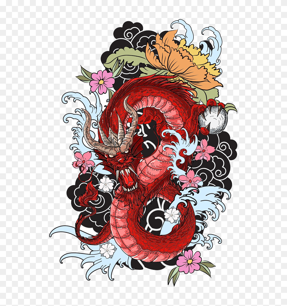 Japanese Dragon Tattoo, Graphics, Art, Pattern, Wedding Png