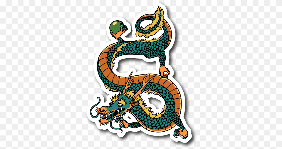 Japanese Dragon Vinyl Sticker Vinyldisorder Japanese Green And Red Japanese Dragon, Baby, Person Free Png Download