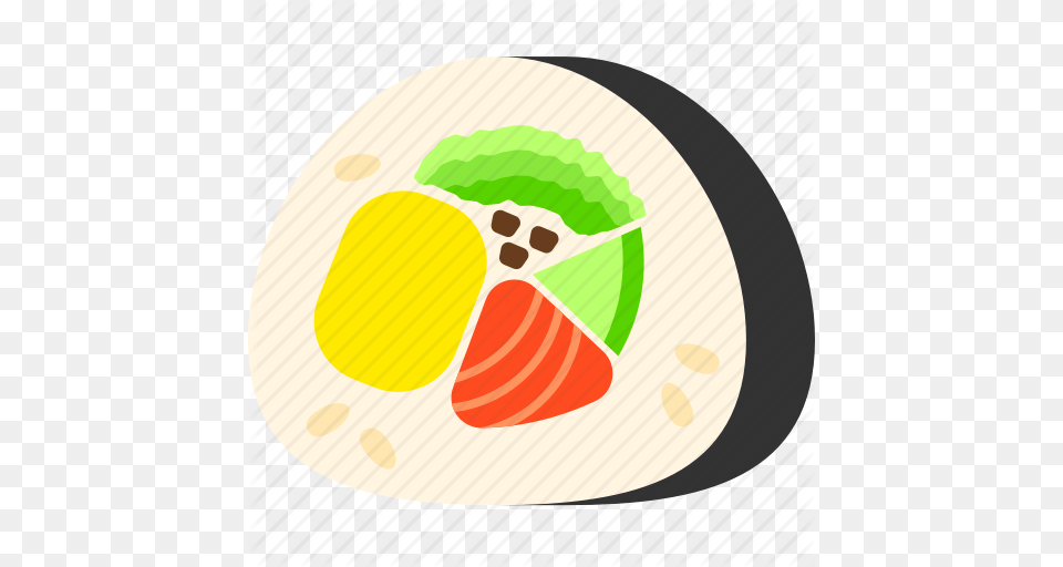 Japanese Food Roll Sushi Seaweed Side Dish Snack Sushi Icon, Meal, Paint Container, Palette, Produce Free Transparent Png