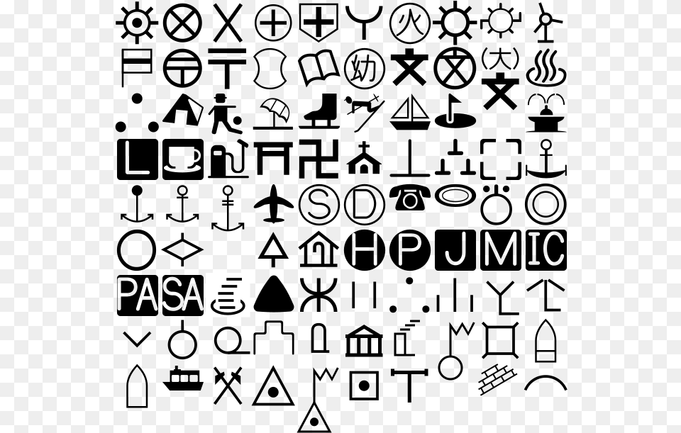 Japanese Map Symbols, Text Free Png Download