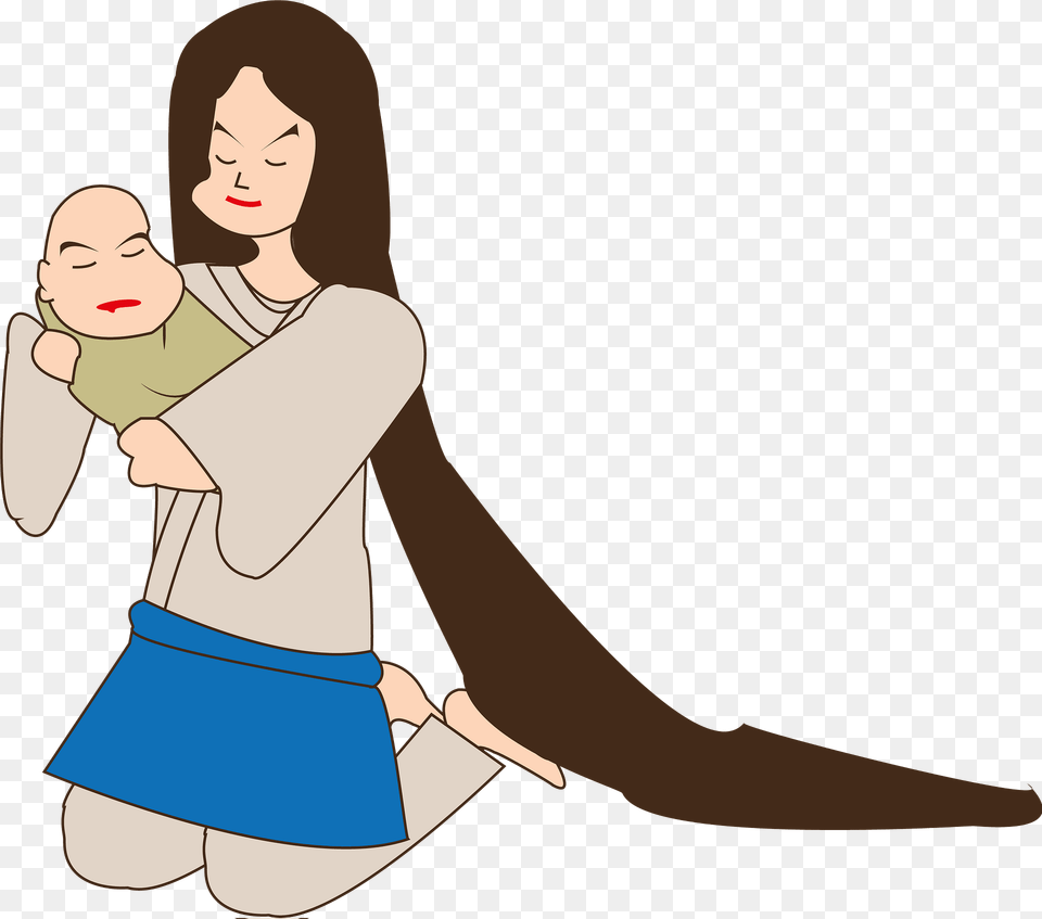 Japanese Mother With A Baby Clipart, Adult, Face, Female, Head Free Transparent Png