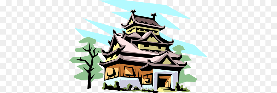 Japanese Pagoda Royalty Vector Clip Art Illustration, Architecture, Building, Prayer, Shrine Free Png Download