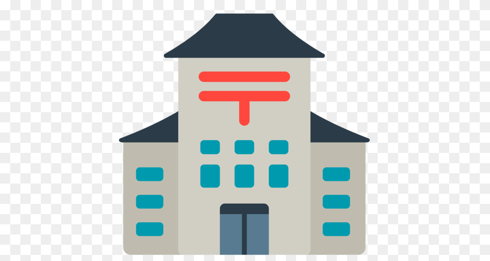 Japanese Post Office Emoji, Architecture, Building, Clock Tower, Tower Free Transparent Png