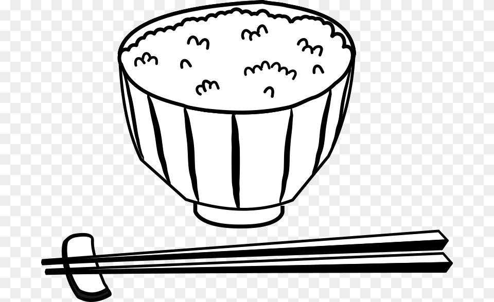 Japanese Rice Bowl Outline Rice Clipart Black And White, Face, Head, Person, Food Png Image