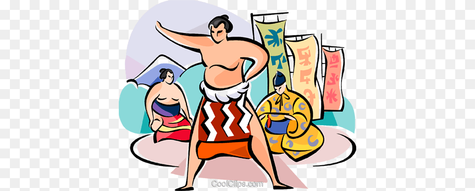 Japanese Sumo Wrestler Royalty Vector Clip Art Illustration, Person, Sport, Wrestling, Baby Png