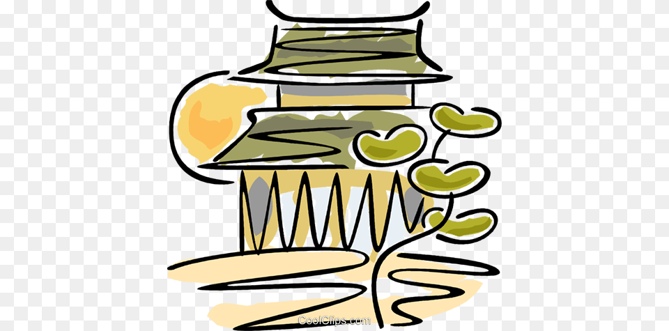 Japanese Temple Royalty Vector Clip Art Illustration, Bottle, Jar Free Png