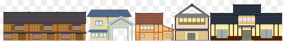 Japanese Town Line Clipart, City, Neighborhood, Architecture, Building Free Transparent Png