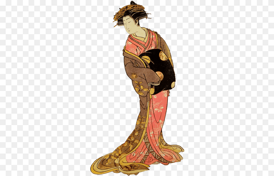 Japanese Vintage Woodcuts Vintage Japanese Woman, Formal Wear, Clothing, Dress, Fashion Free Png