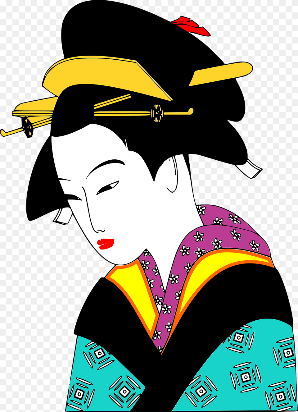 Japanese Woman With Headdress Clipart, Person, People, Adult, Female Free Transparent Png