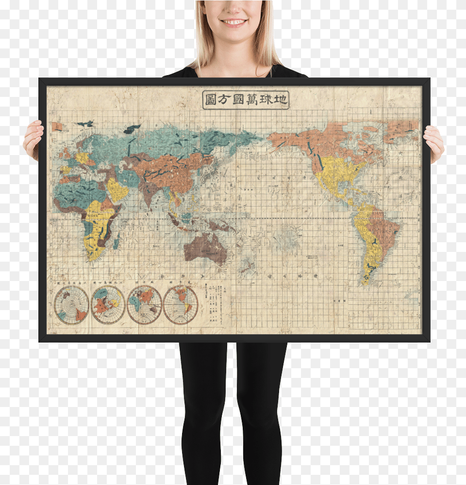 Japanese World Map Poster, Chart, Plot, Atlas, Diagram Free Transparent Png