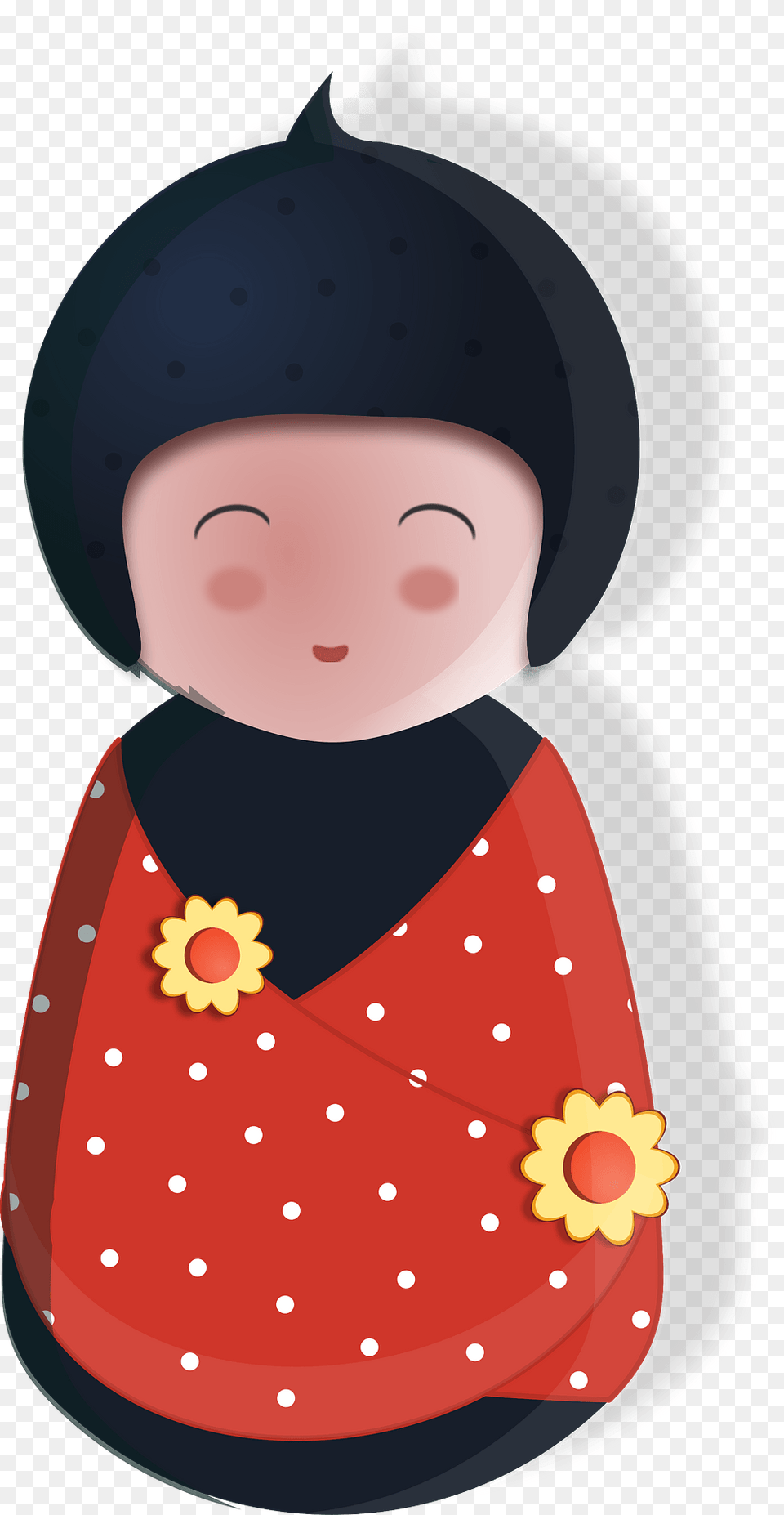 Japanses Doll Baby In A Red Wrap Clipart, Clothing, Hat, Face, Head Free Transparent Png