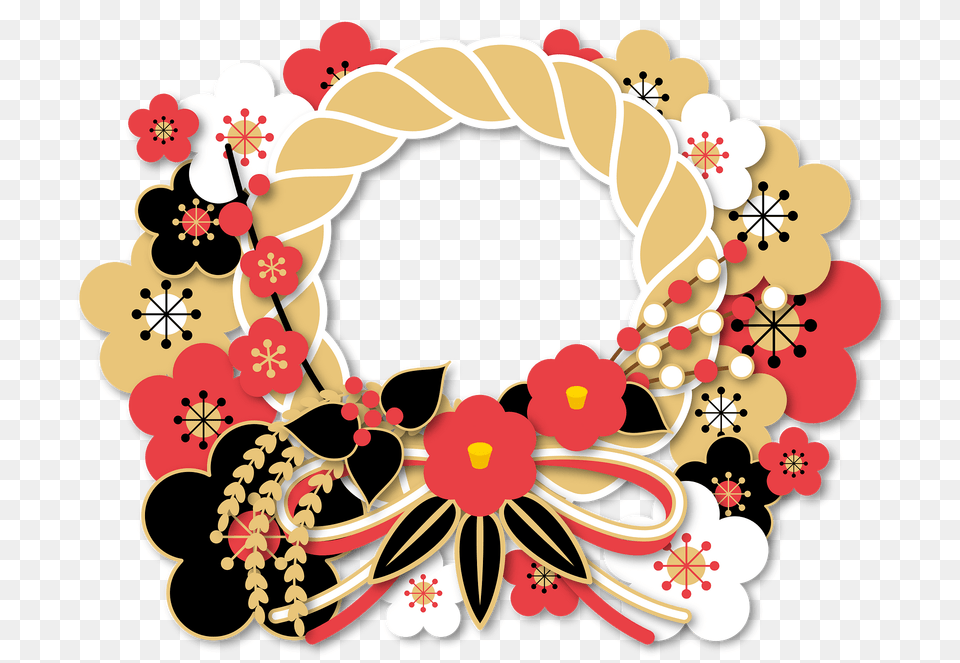 Japenese New Year Clipart, Art, Graphics, Floral Design, Pattern Png