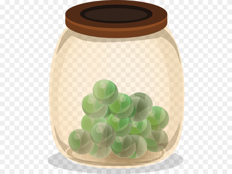 Jar Marbles Cannister Glass Container Transparent Marbles In A Container, Food, Fruit, Grapes, Plant Png