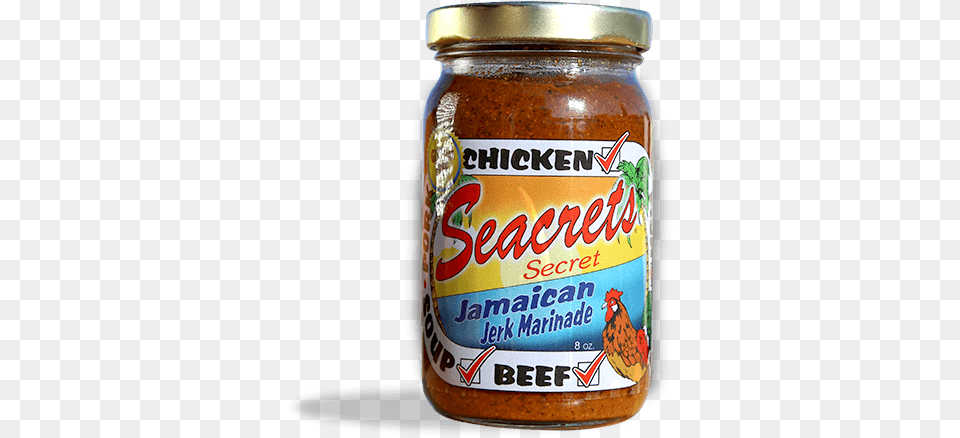 Jar Of Seacret39s Jerk Marinade Seacrets Marinade Jamaican Jerk Chicken Soup 8 Oz, Food, Ketchup, Animal, Bird Png