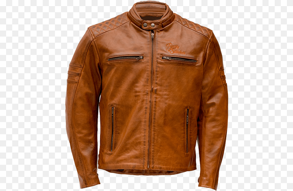 Jari Front Rusty Stitches Jari Motorcycle Leather Jacket, Clothing, Coat, Leather Jacket Png Image