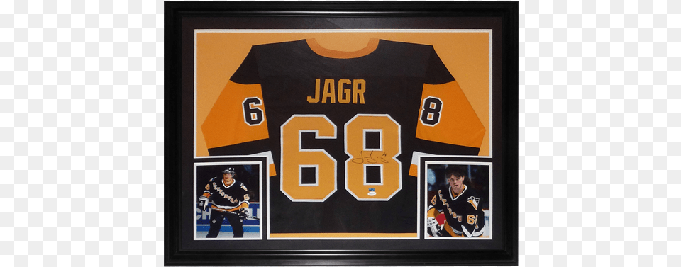 Jaromir Jagr Autographed Pittsburgh Penguins Autographed Jaromir Jagr Jersey Psa Coa, Clothing, Shirt, People, Person Free Transparent Png