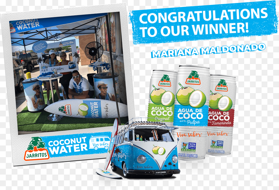 Jarritos Coconut Water Cruise Sweepstakes Vw Bus, Text, Nature, Night, Outdoors Free Png Download