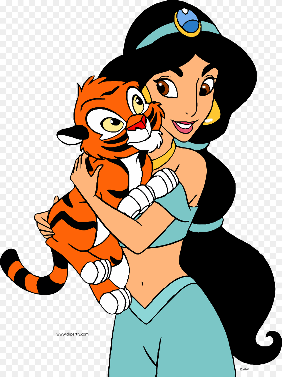 Jasmine Clipart Disney Princess Tigger Love Princess Jasmine With Tiger, Cartoon, Adult, Female, Person Free Transparent Png