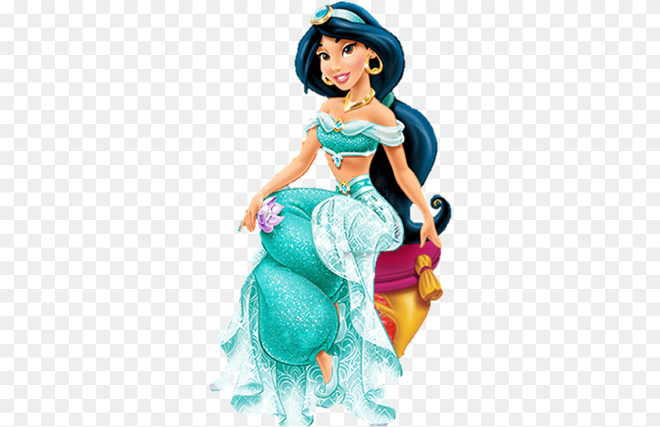 Jasmine Sitting Princesa Jasmine Disney, Figurine, Adult, Bride, Female Free Png Download