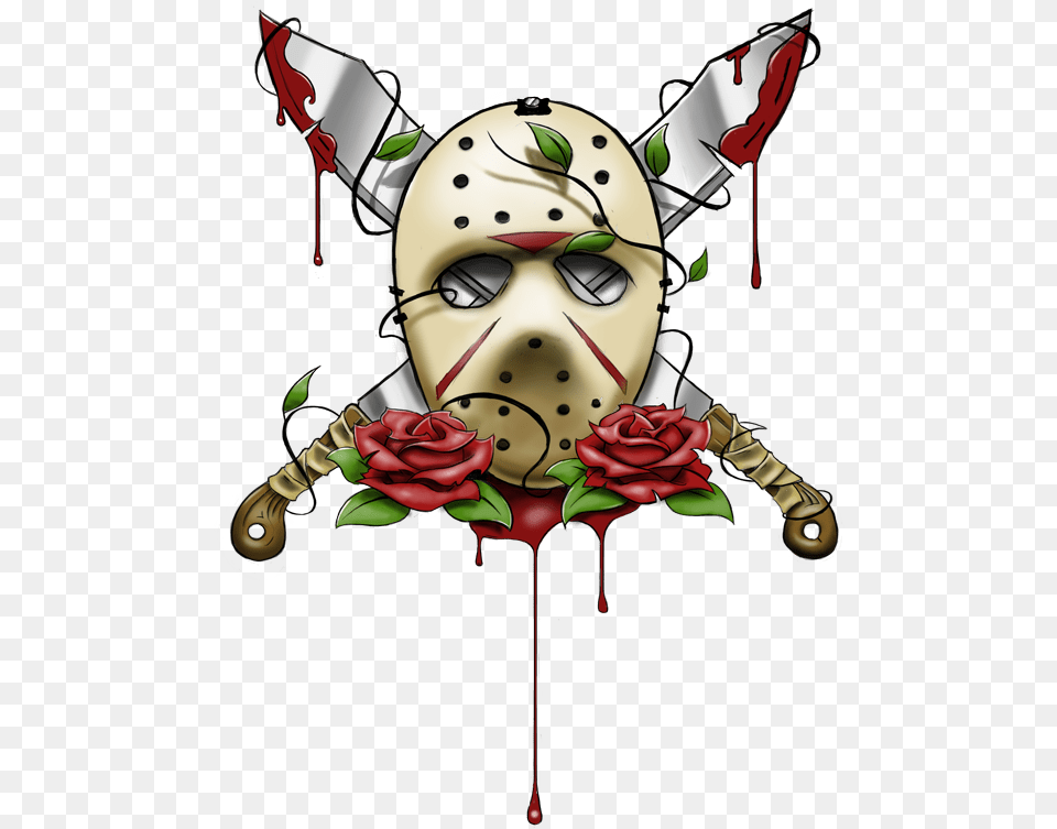 Jason Friday The 13th Tattoo, Art, Graphics, Flower, Person Free Png Download