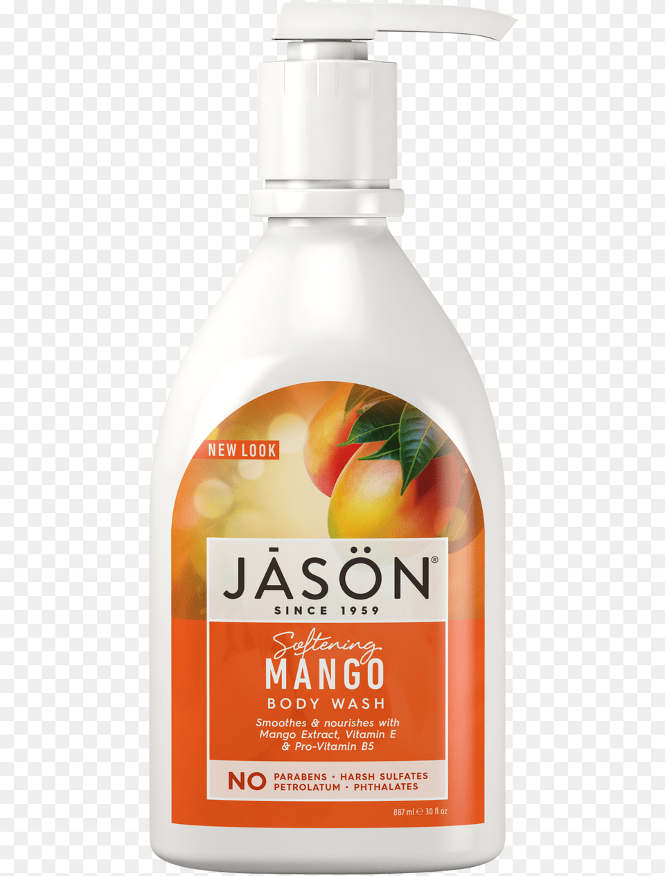 Jason Softening Mango Amp Papaya Pure Natural Body Wash Jason Body Wash, Bottle, Lotion, Food, Fruit Png Image