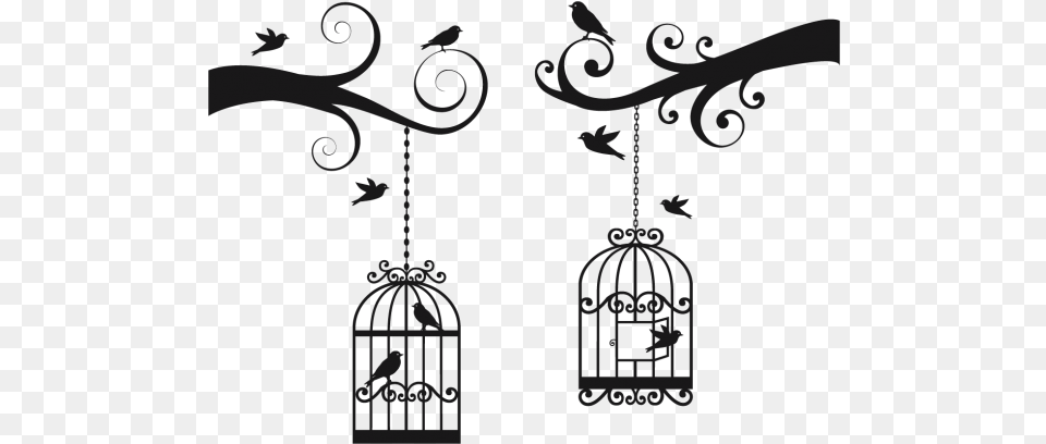 Jaulas De Pajaros Bird Cage Wall Design, Accessories, Earring, Jewelry, Chandelier Free Png Download