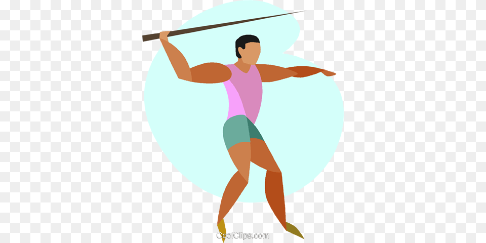 Javelin Throwing Royalty Vector Clip Art Illustration, Person, Spear, Weapon, Face Png Image
