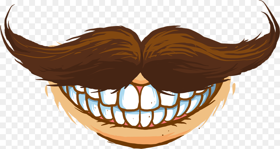 Jaw Mouth Cartoon Clip Art Cartoon Mouth With Mustache, Body Part, Face, Head, Person Png Image