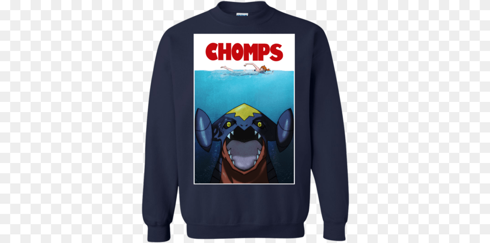 Jawsome Chomps Crewneck Pullover Sweatshirt 8 Oz Shirt, Clothing, Knitwear, Sweater, T-shirt Free Png Download