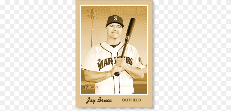 Jay Bruce 2019 Heritage Baseball Base Poster Gold Ed Baseball Player, Team Sport, People, Person, Sport Png Image