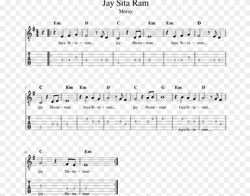 Jay Sita Ram Sheet Music Free Png Download