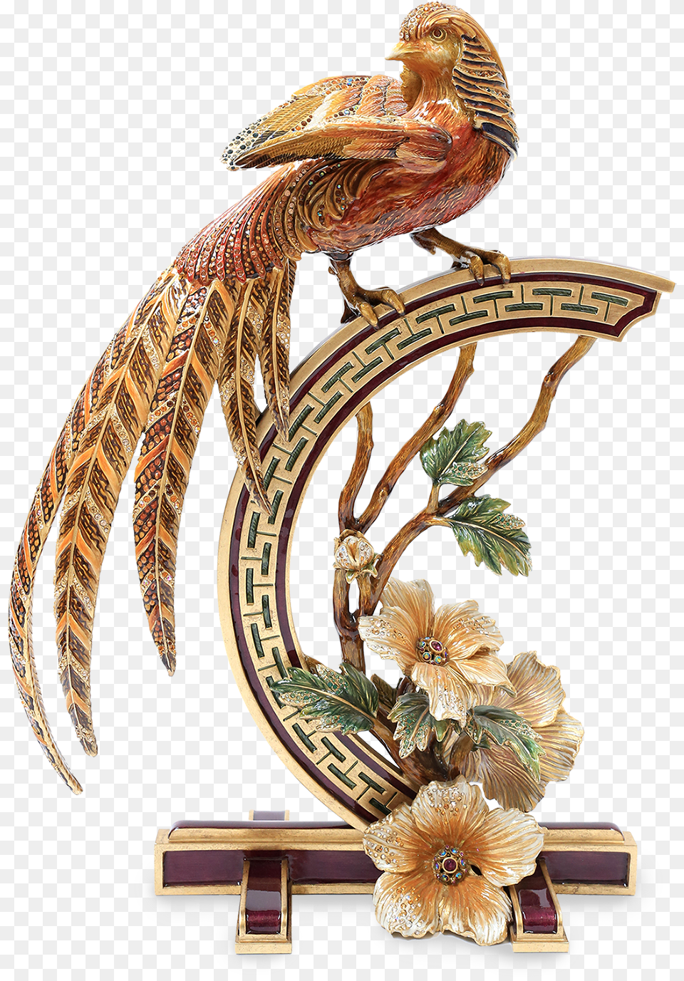 Jay Strongwater Golden Pheasant, Animal, Bird, Flower, Flower Arrangement Free Png