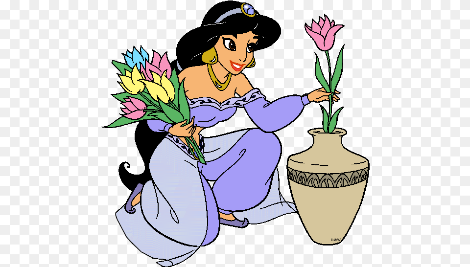 Jazmn Clipart Princess Jasmine And Flowers, Jar, Pottery, Baby, Person Free Png