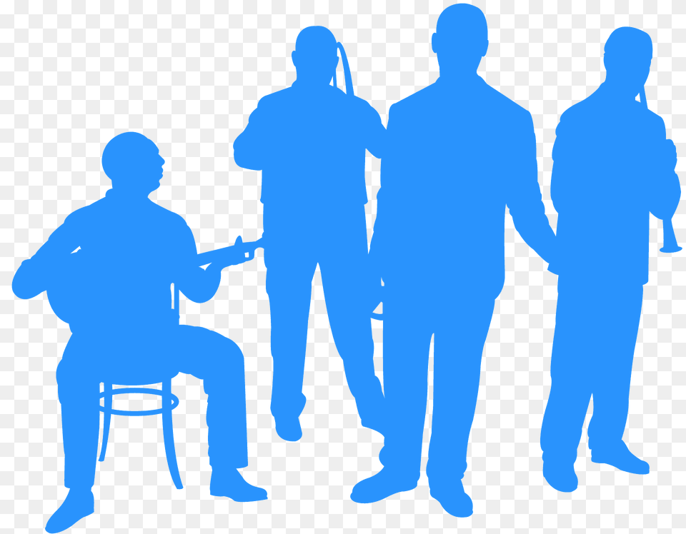 Jazz Band Silhouette, Adult, Person, Male, Man Png