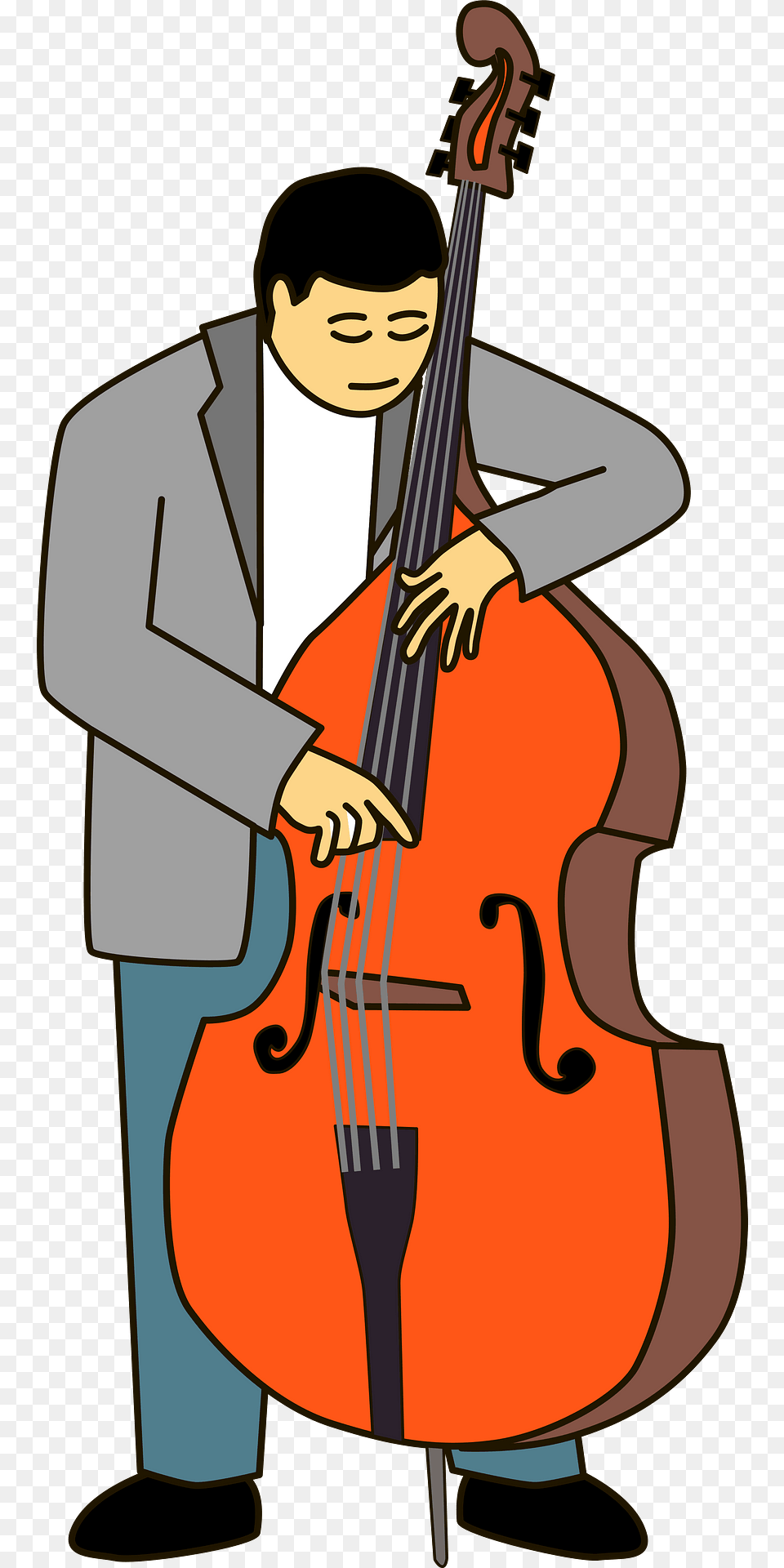 Jazz Musician Clipart, Cello, Musical Instrument, Person, Face Png Image