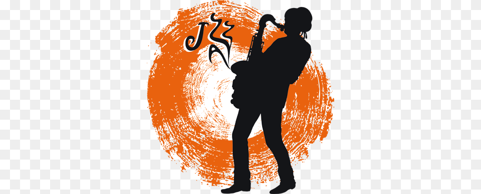 Jazz Saxophonist Sticker Tocando Saxo, Silhouette, Adult, Male, Man Free Png Download