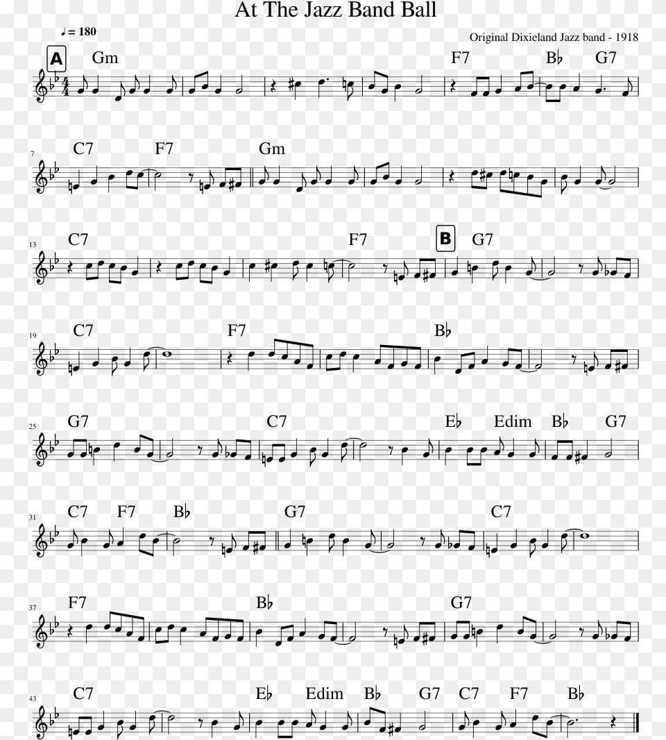 Jazzband Ball Sheet Music, Gray Free Png