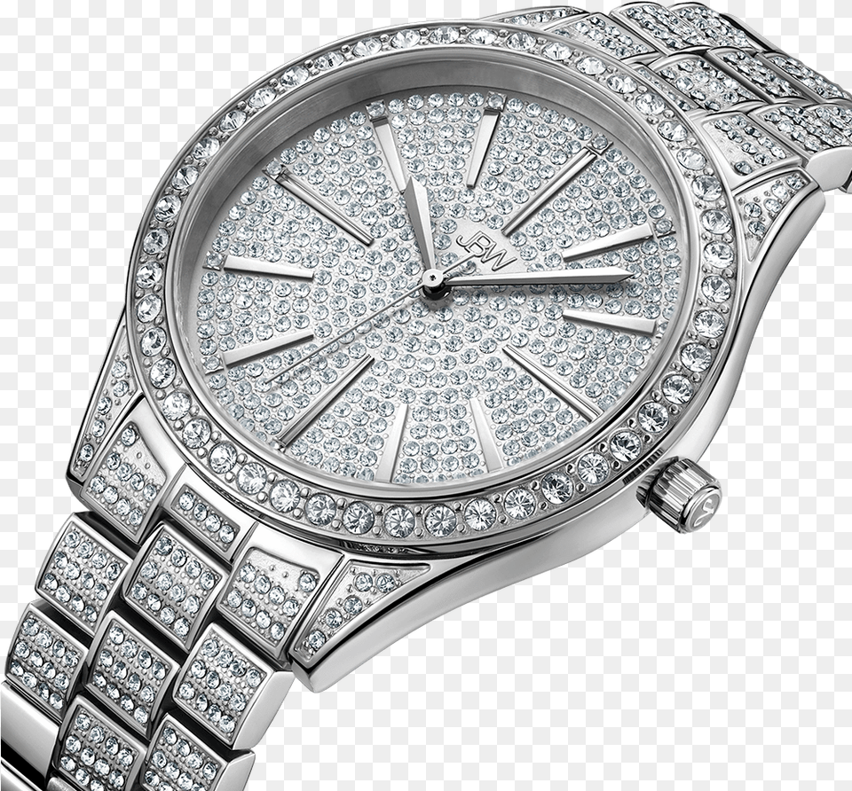 Jbw Cristal J6346c Silver Diamond Watch Angle Gold And Diamond Watch, Arm, Body Part, Person, Wristwatch Free Png Download
