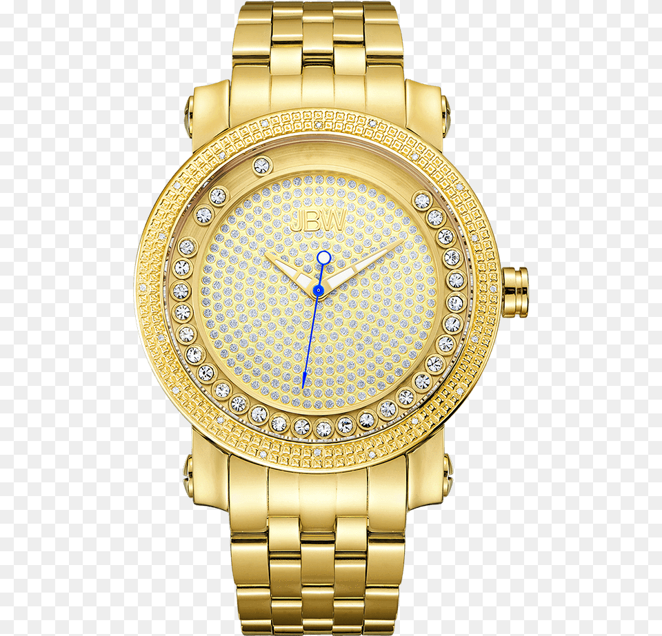 Jbw Hendrix J6338b Gold Gold Diamond Watch Front Stainless Steel J6338b Watch, Arm, Body Part, Person, Wristwatch Png Image