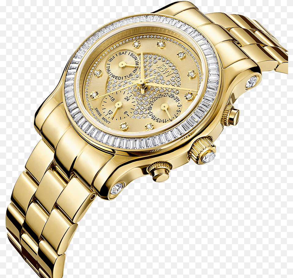Jbw Laurel J6330a Gold Gold Diamond Watch Angle Analog Watch, Arm, Body Part, Person, Wristwatch Free Png Download