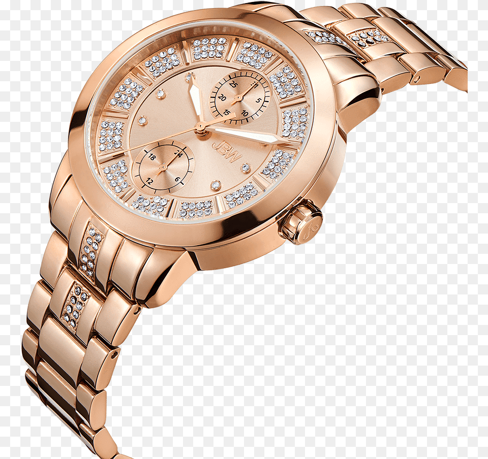 Jbw Lumen J6341e Rosegold Rosegold Diamond Watch Angle Analog Watch, Arm, Body Part, Person, Wristwatch Free Png