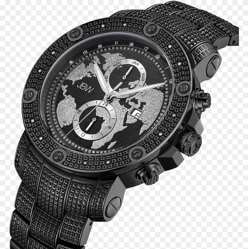 Jbw Veyron J6360b Black Diamond Watch Angle Jbw Veyron Black, Arm, Body Part, Person, Wristwatch Free Png