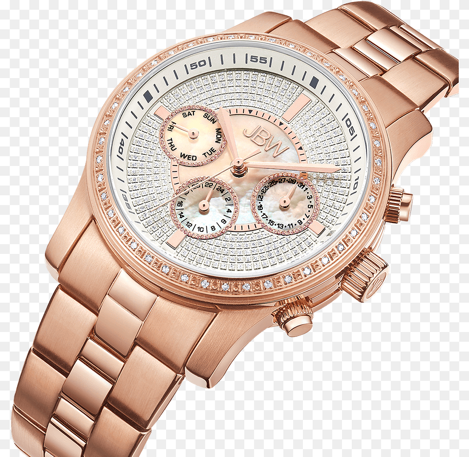 Jbw Vixen J6327c Rosegold Rosegold Diamond Watch Angle Analog Watch, Arm, Body Part, Person, Wristwatch Png