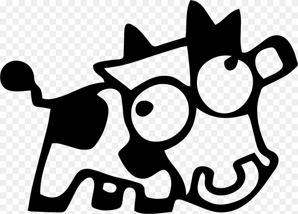 Jdm Cow Sticker, Gray Png Image