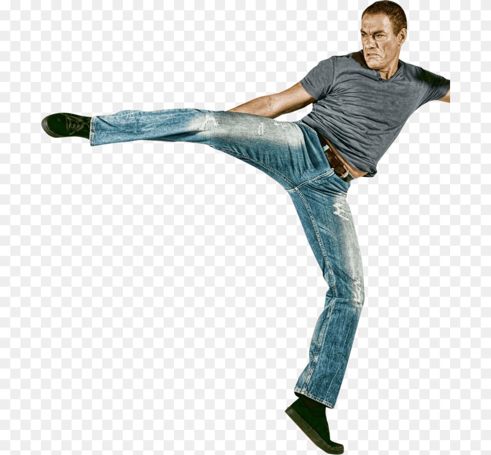 Jean Claude Van Damme Side Kick Jean Claude Van Damme, Clothing, Pants, Jeans, Adult Png Image