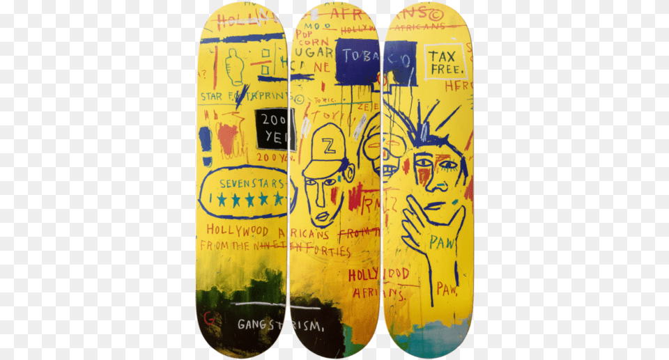 Jean Michel Basquiat Hollywood Africans, Skateboard, Person, Face, Head Png